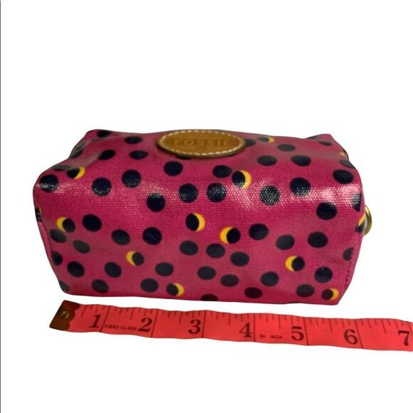 FOSSIL Key Per Small Cosmetic Bag Travel Pouch Polka Dots - Picture 7 of 9